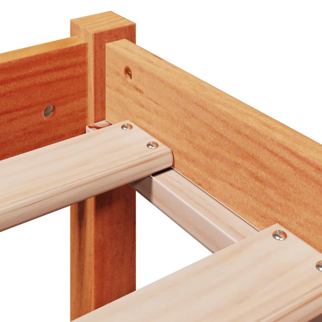 Bed frame with headboard without mattress wax brown 75x190 cm