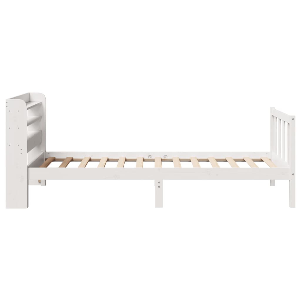 Massivholzbett ohne Matratze Weiß 75x190 cm Kiefernholz