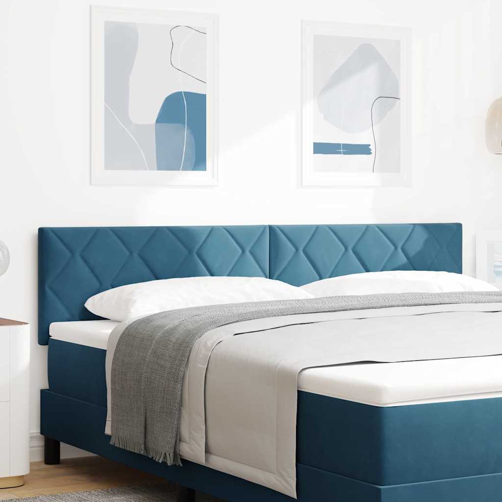 LED Kopfteil mit LED -Streifenleuchten Dunkelblau 180 cm Samt
