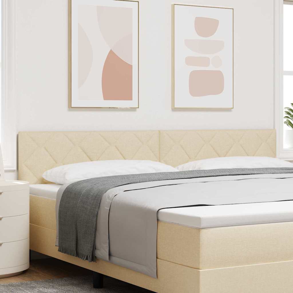 Kopfteil mit LED -Streifenleuchten Creme 200 cm Stoff