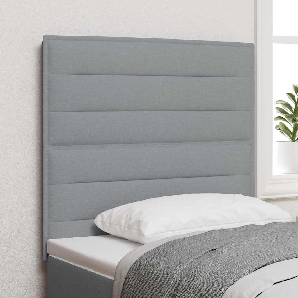 LED Kopfteil mit LED -Streifenleuchten Hellgrau 80 cm Stoff