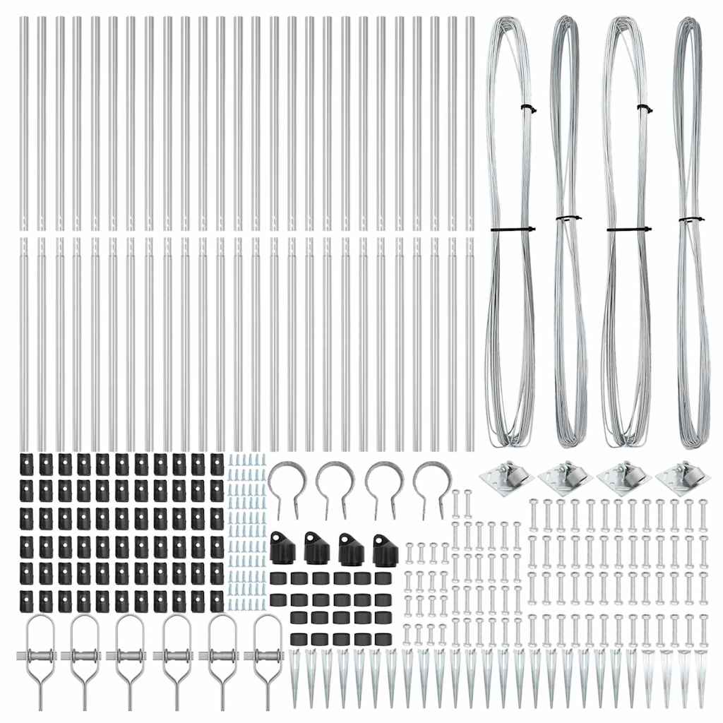 Zaunpfosten 26 pcs Silber 3.2 x 3.2 x 140 cm Stahl