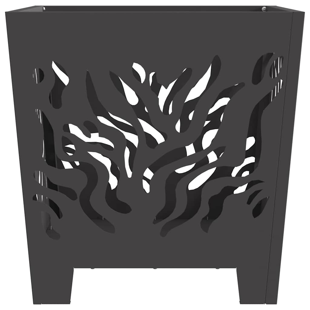 Feuerplatz Schwarz 40 x 40 x 40 cm Kaltgewalzter Stahl