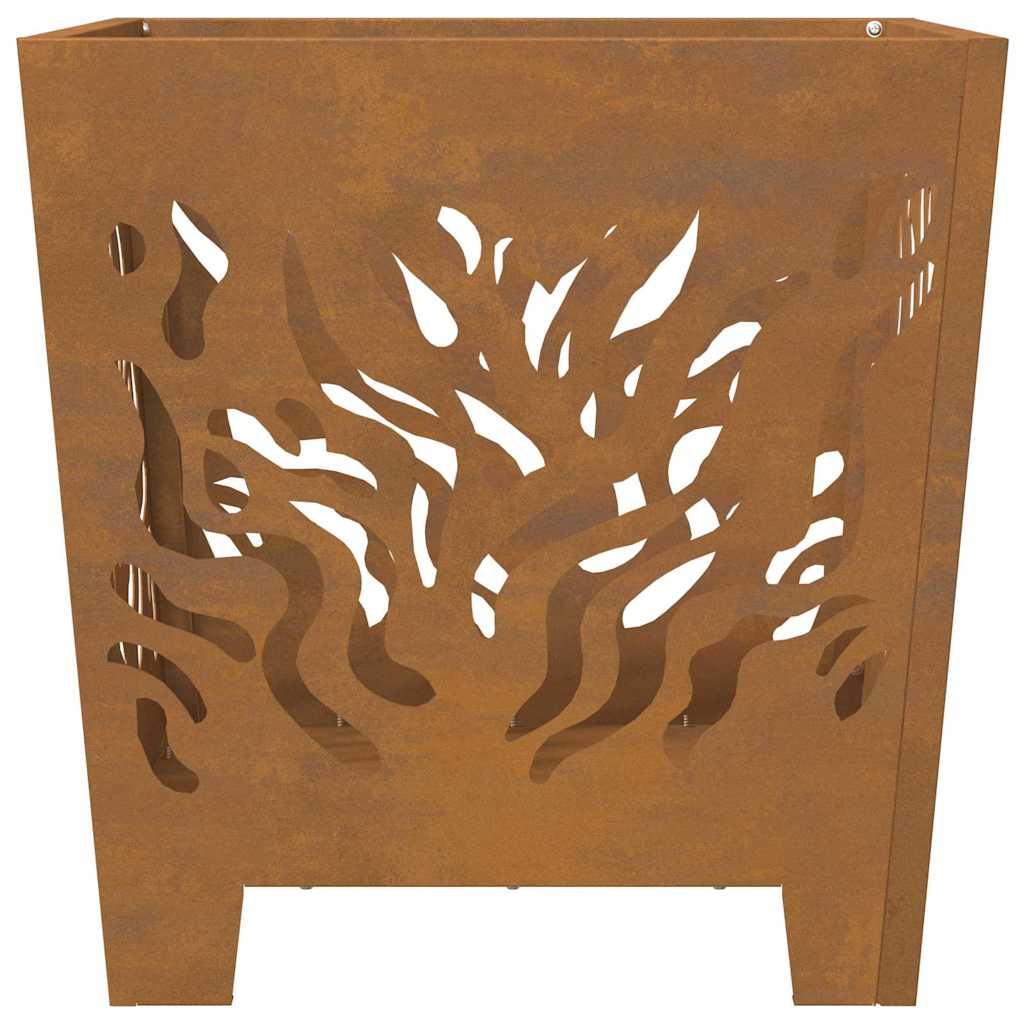 Feuerplatz Braun 40 x 40 x 40 cm Witterungsbeständiger Stahl