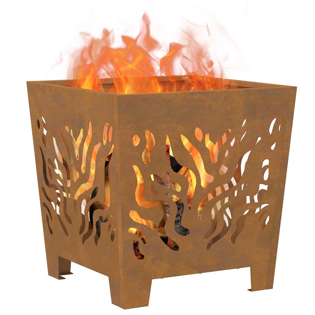Feuerplatz Braun 40 x 40 x 40 cm Witterungsbeständiger Stahl
