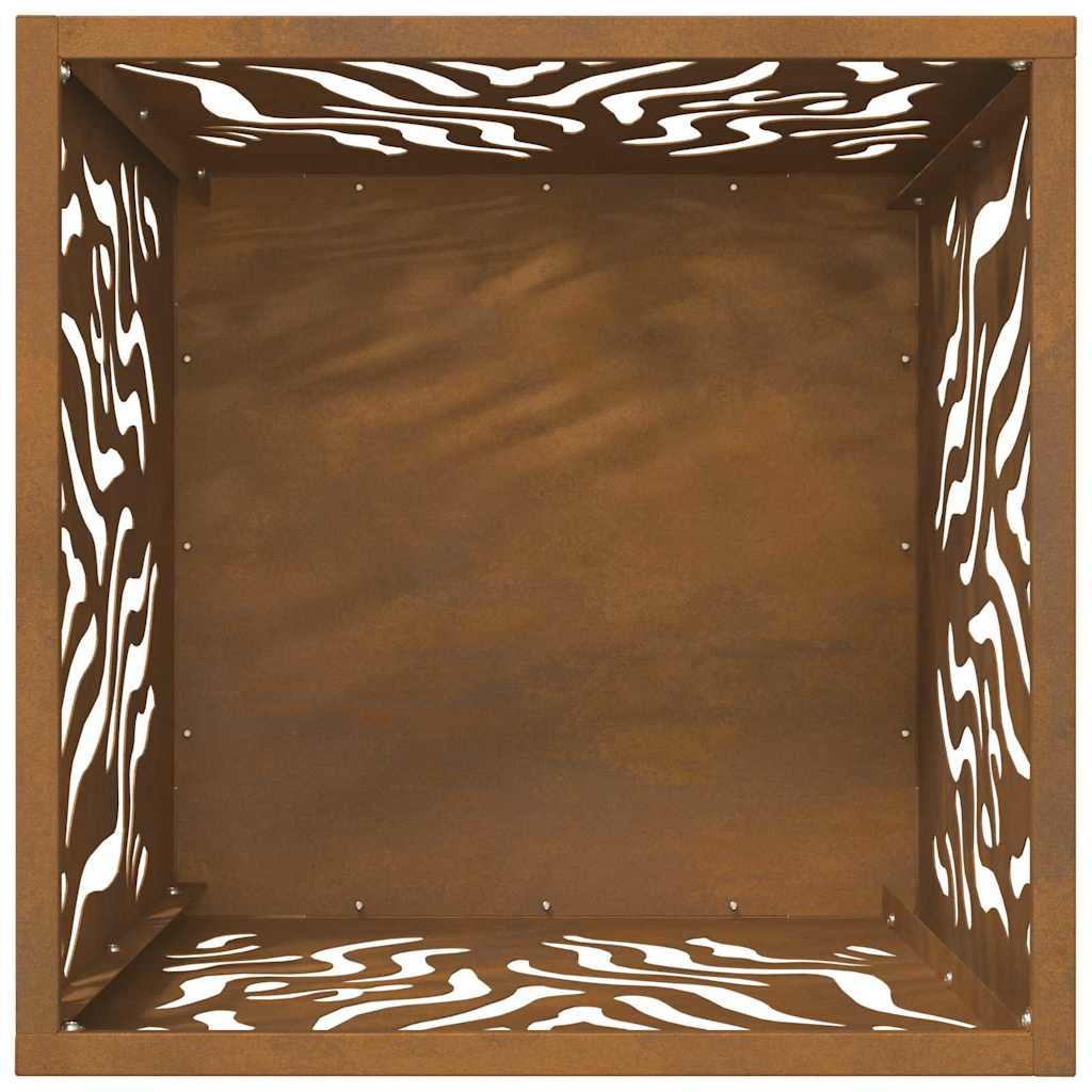 Feuerplatz Braun 40 x 40 x 40 cm Witterungsbeständiger Stahl