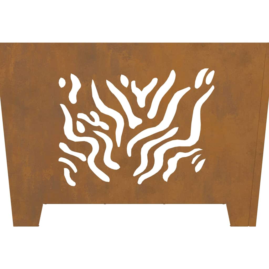 Feuerplatz Braun 60 x 60 x 40 cm Witterungsbeständiger Stahl