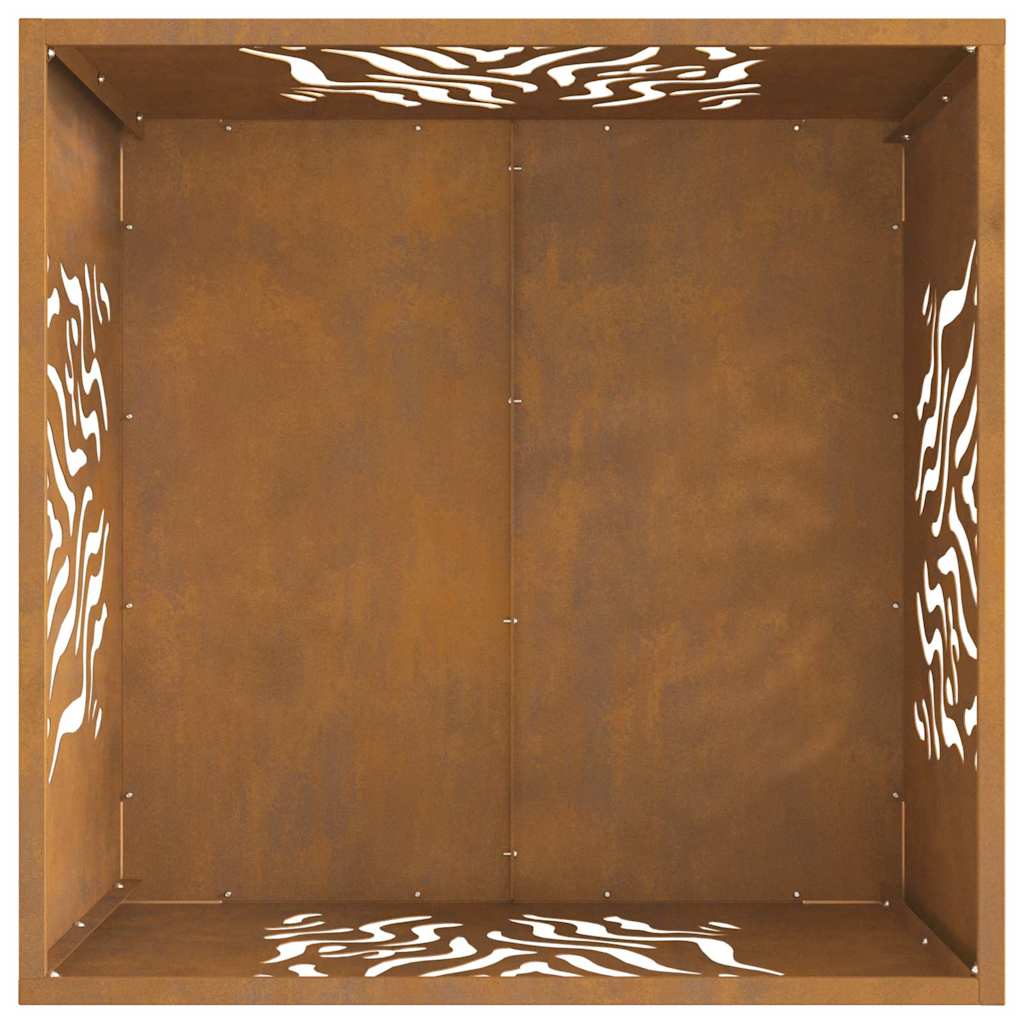 Feuerplatz Braun 60 x 60 x 40 cm Witterungsbeständiger Stahl
