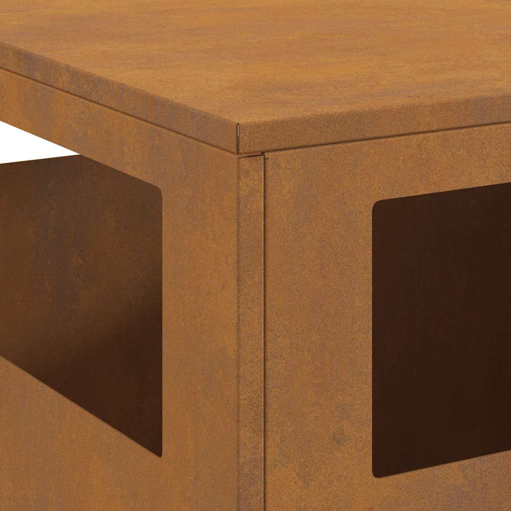 Feuerplatz Braun 50 x 50 x 100 cm Witterungsbeständiger Stahl