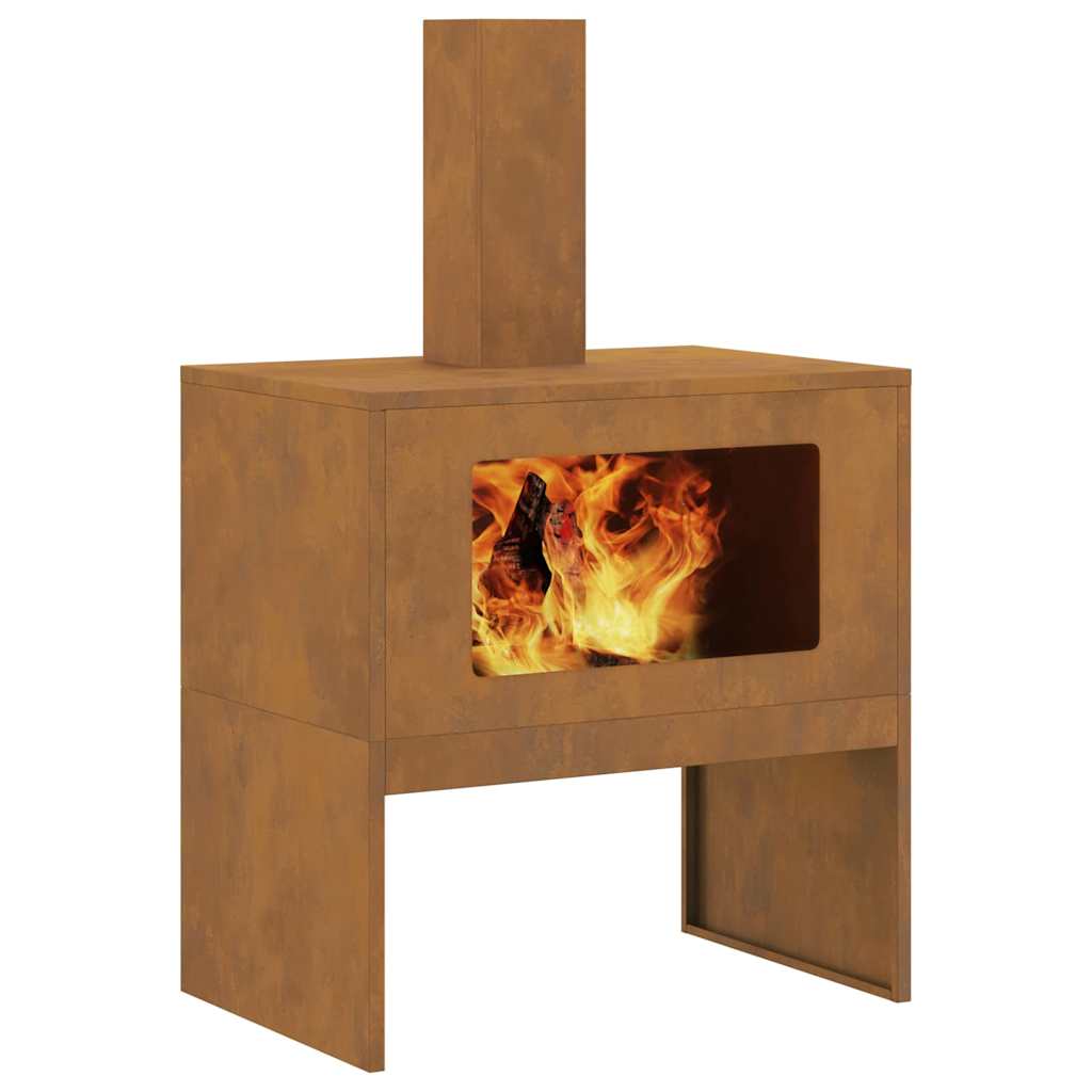 Feuerplatz Braun 60 x 40 x 96 cm Witterungsbeständiger Stahl