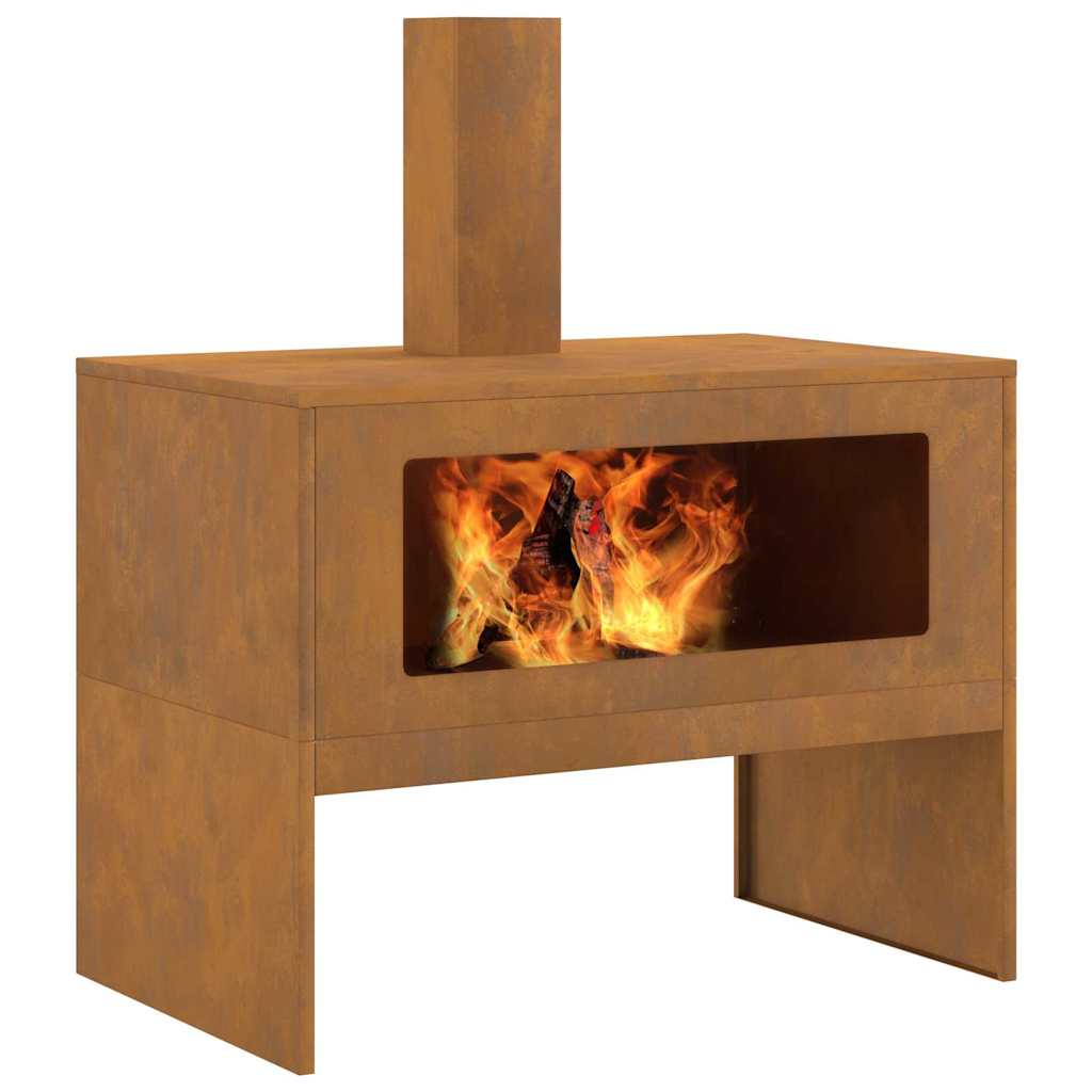 Feuerplatz Braun 80 x 50 x 96 cm Witterungsbeständiger Stahl