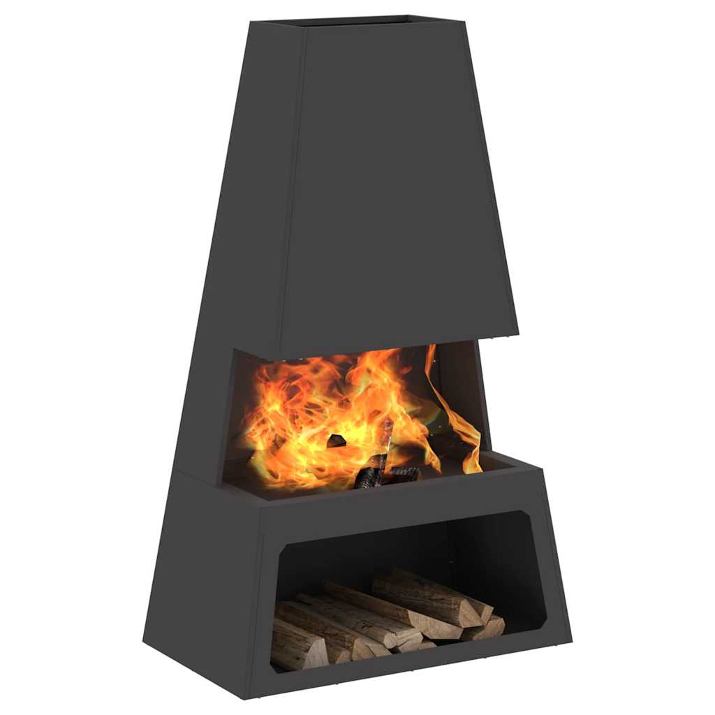 Feuerplatz Schwarz 60 x 35 x 100 cm Kaltgewalzter Stahl