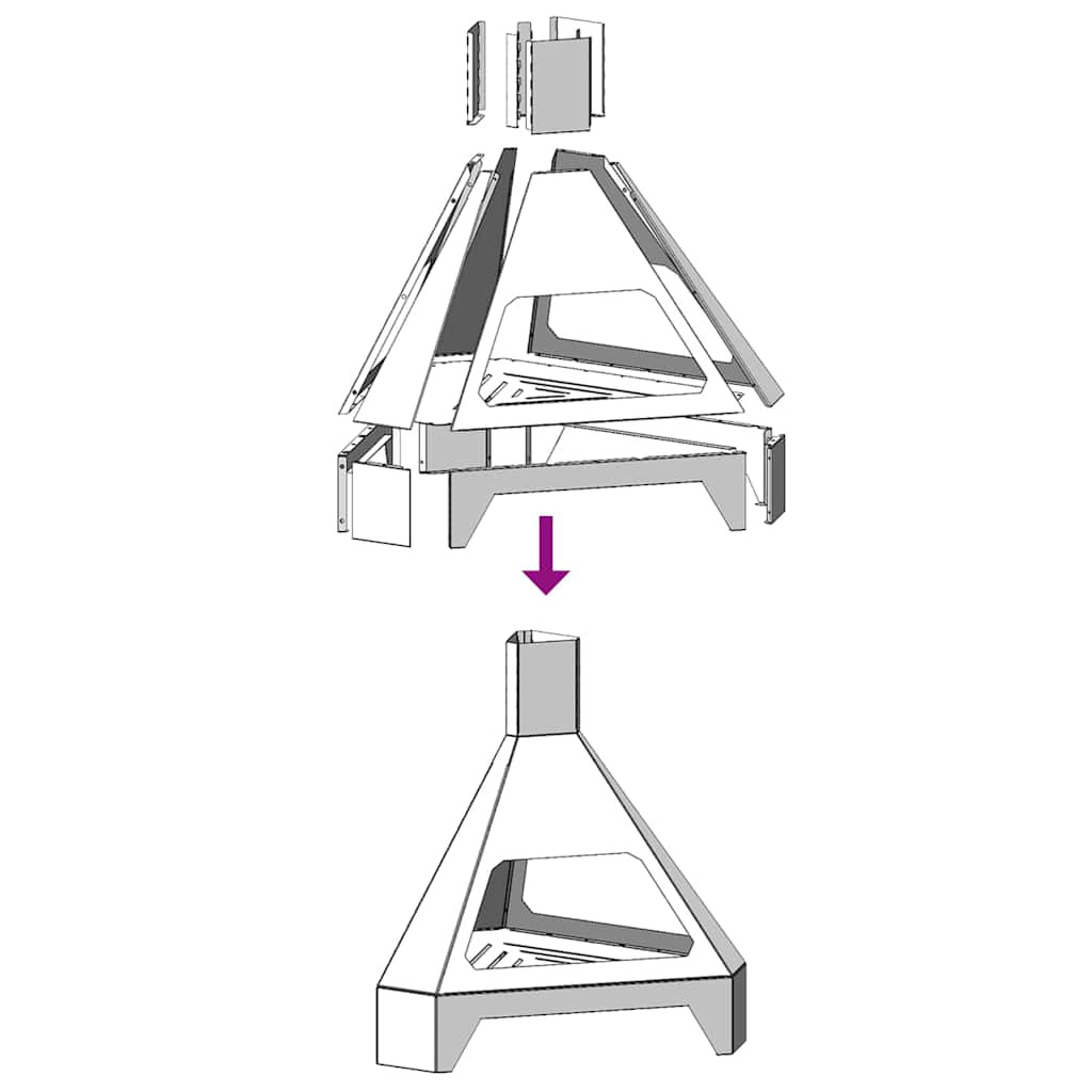 Feuerplatz Braun 50 x 43 x 52 cm Witterungsbeständiger Stahl