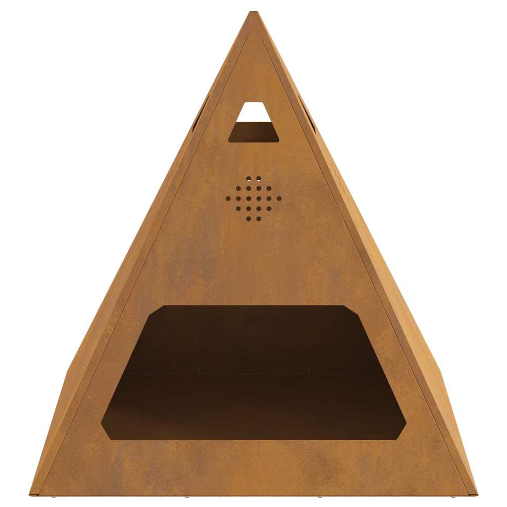 Feuerplatz Braun 50 x 50 x 51 cm Witterungsbeständiger Stahl