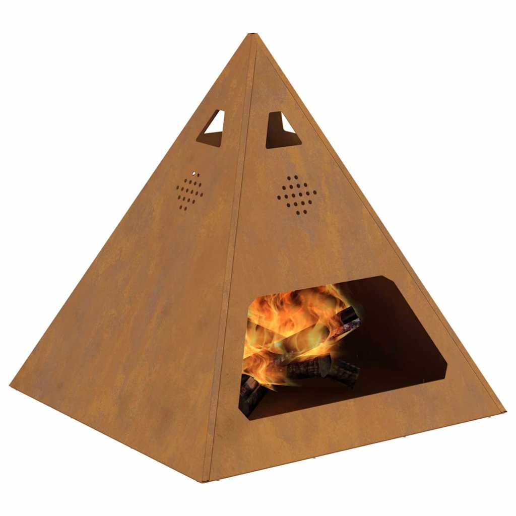 Feuerplatz Braun 50 x 50 x 51 cm Witterungsbeständiger Stahl