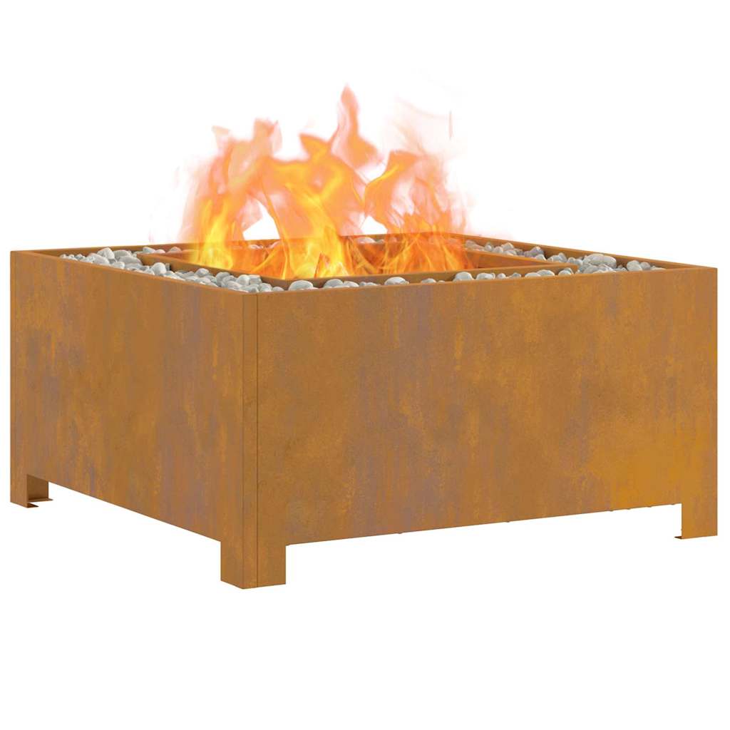 Feuerplatz Braun 60 x 60 x 30 cm Witterungsbeständiger Stahl