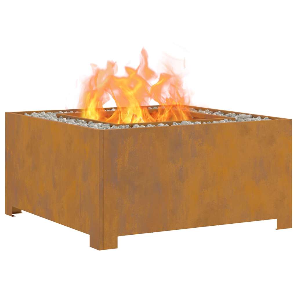 Feuerplatz Braun 80 x 80 x 40 cm Witterungsbeständiger Stahl