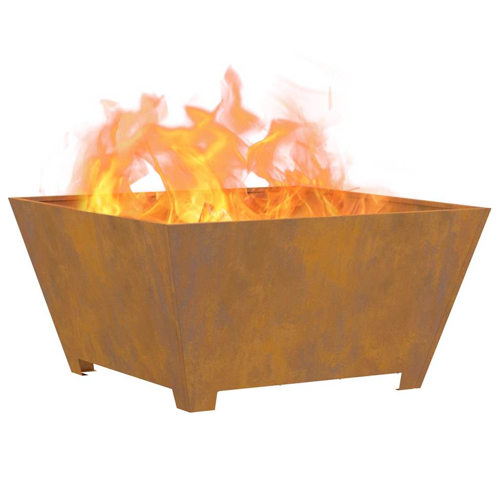 Feuerplatz Braun 80 x 80 x 40 cm Witterungsbeständiger Stahl