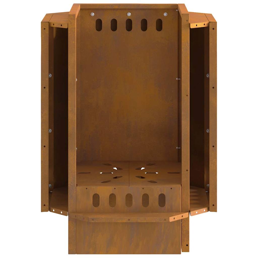 Feuerplatz Braun 38 x 38 x 51 cm Witterungsbeständiger Stahl