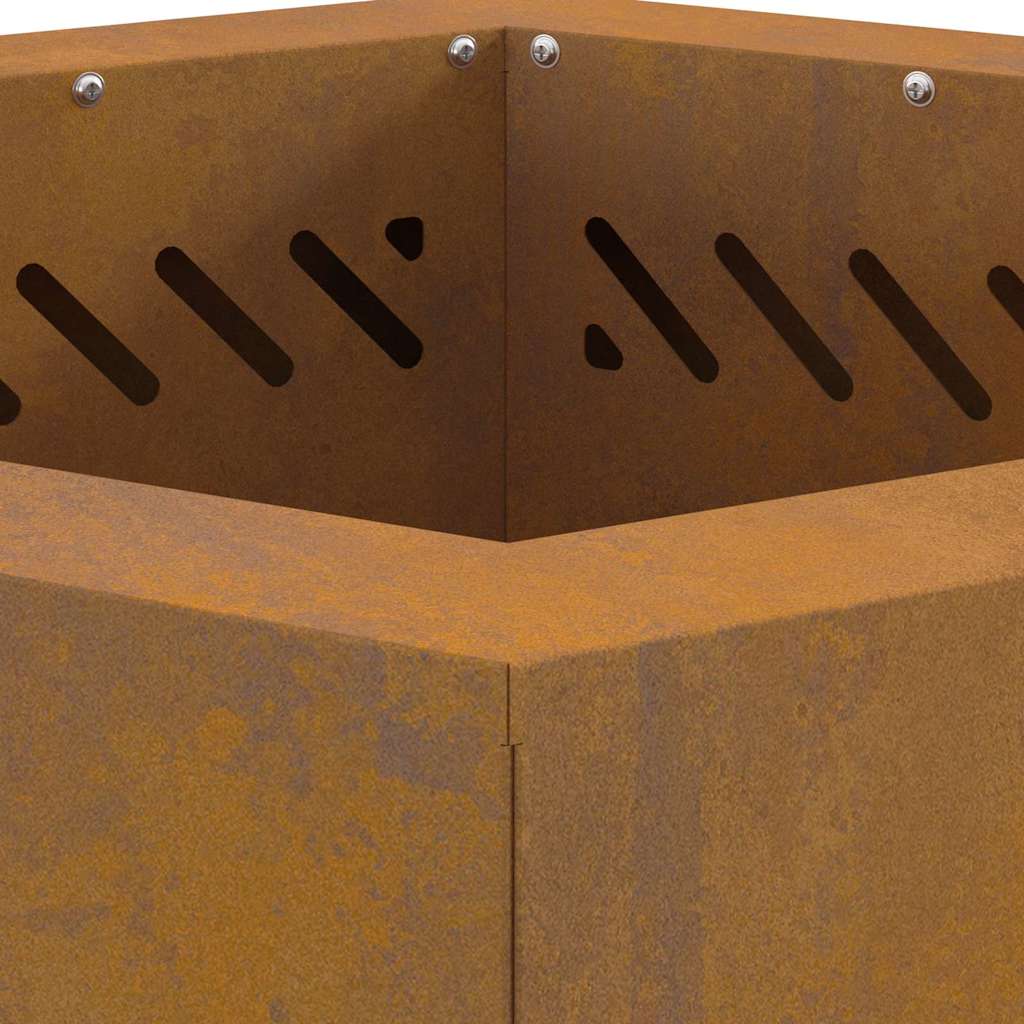 Feuerplatz Braun 48 x 48 x 51 cm Witterungsbeständiger Stahl