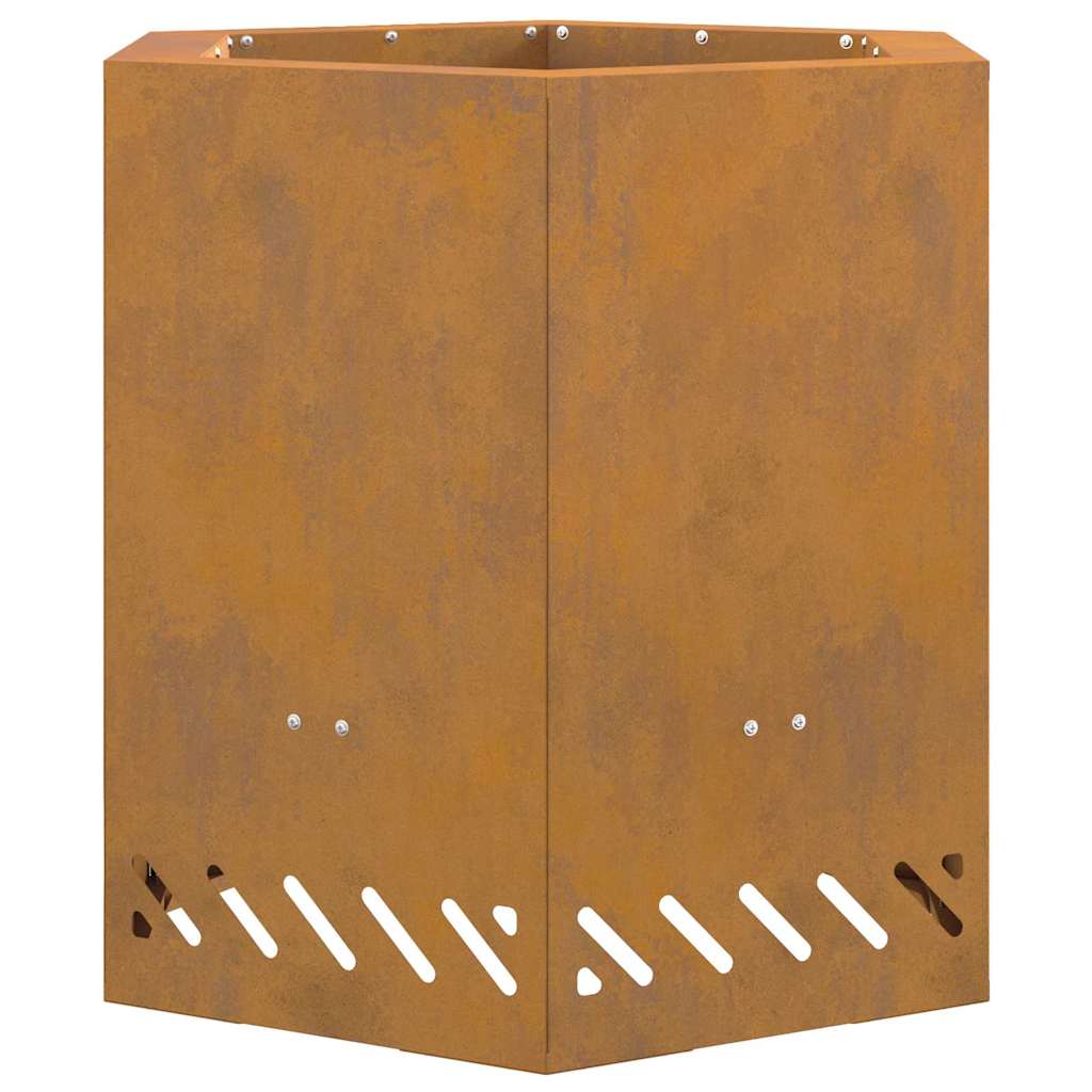 Feuerplatz Braun 48 x 48 x 51 cm Witterungsbeständiger Stahl