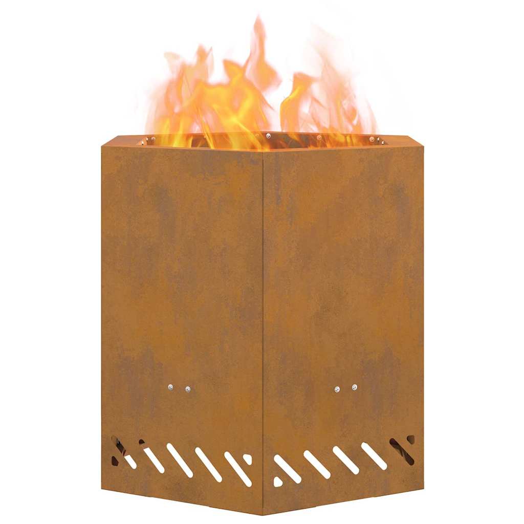 Feuerplatz Braun 48 x 48 x 51 cm Witterungsbeständiger Stahl