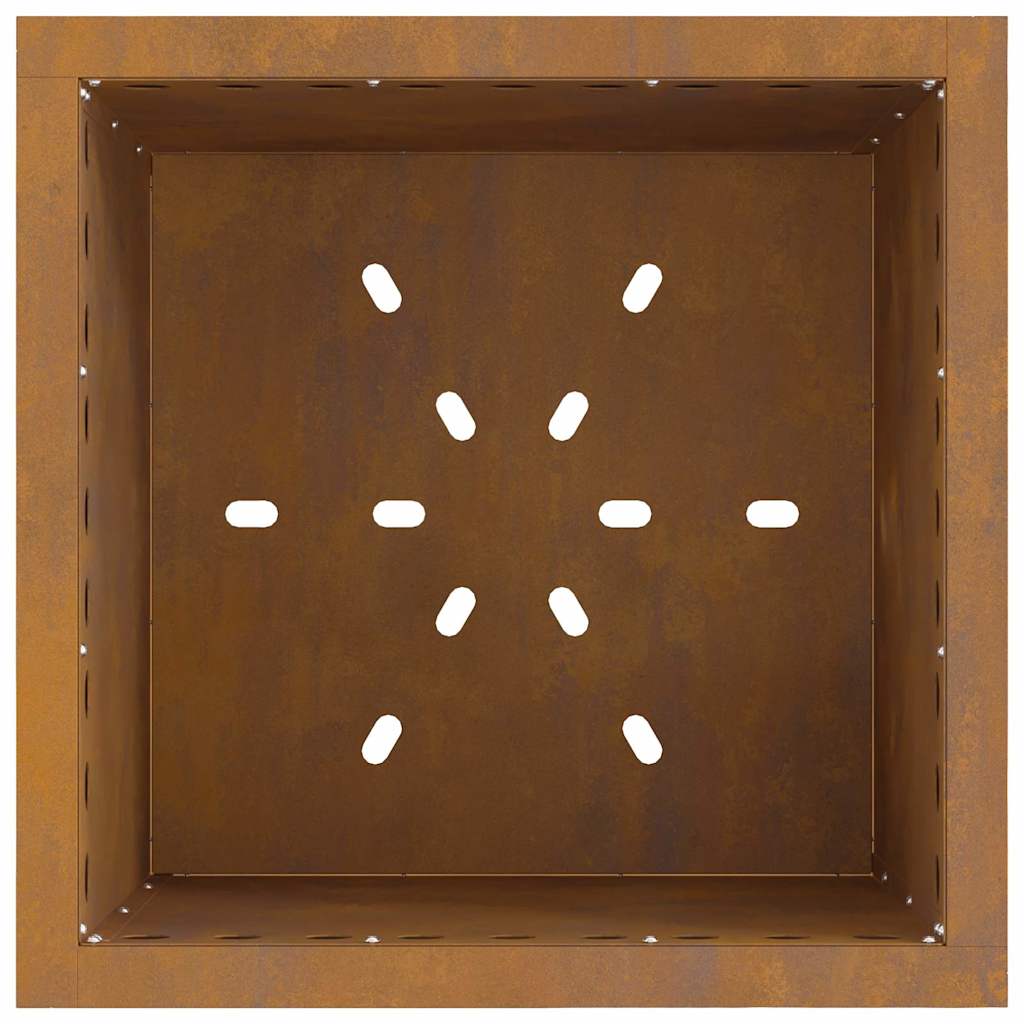 Feuerplatz Braun 48 x 48 x 50 cm Witterungsbeständiger Stahl