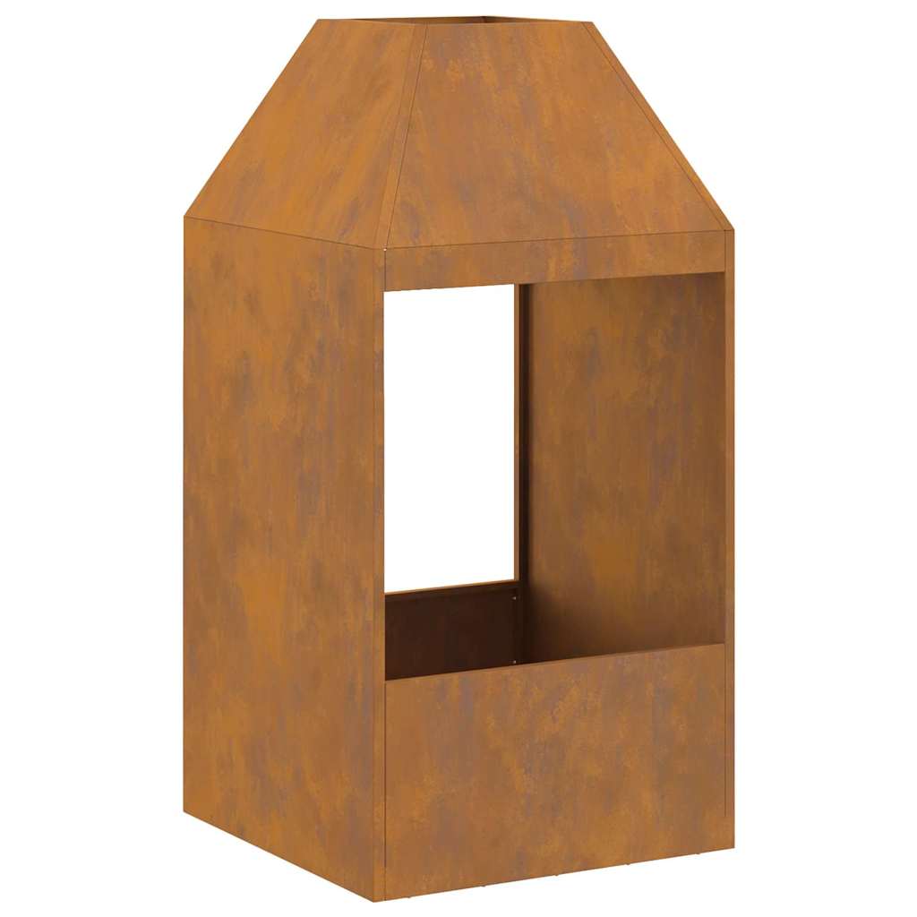 Feuerplatz Braun 50 x 50 x 100 cm Witterungsbeständiger Stahl