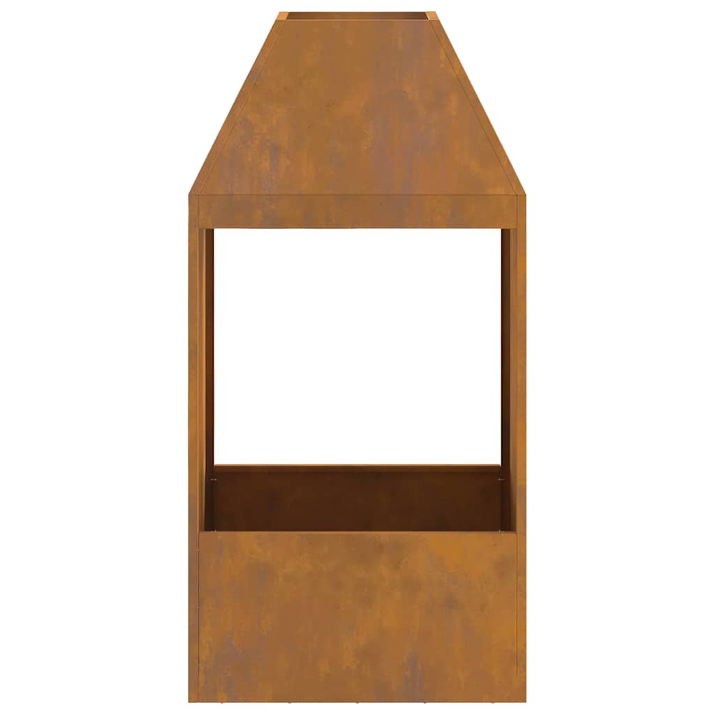 Feuerplatz Braun 50 x 50 x 100 cm Witterungsbeständiger Stahl