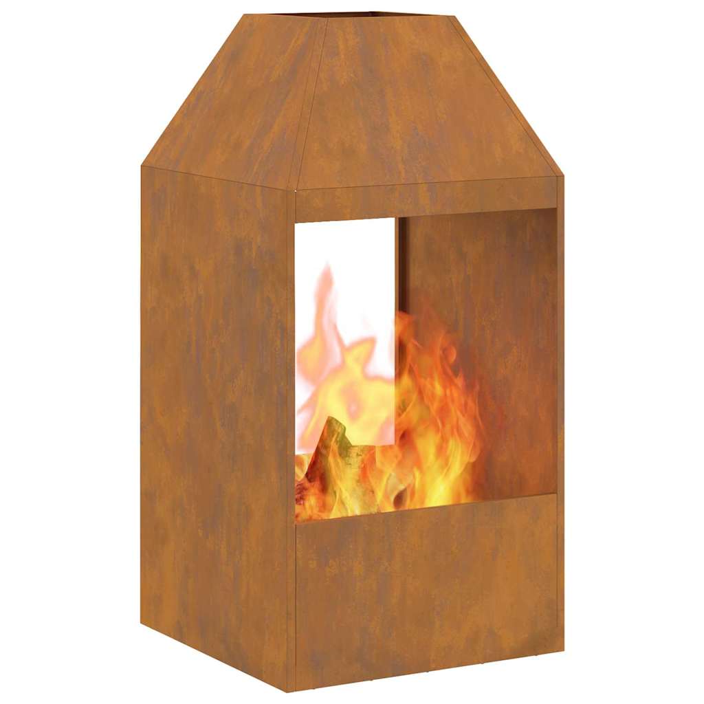 Feuerplatz Braun 50 x 50 x 100 cm Witterungsbeständiger Stahl