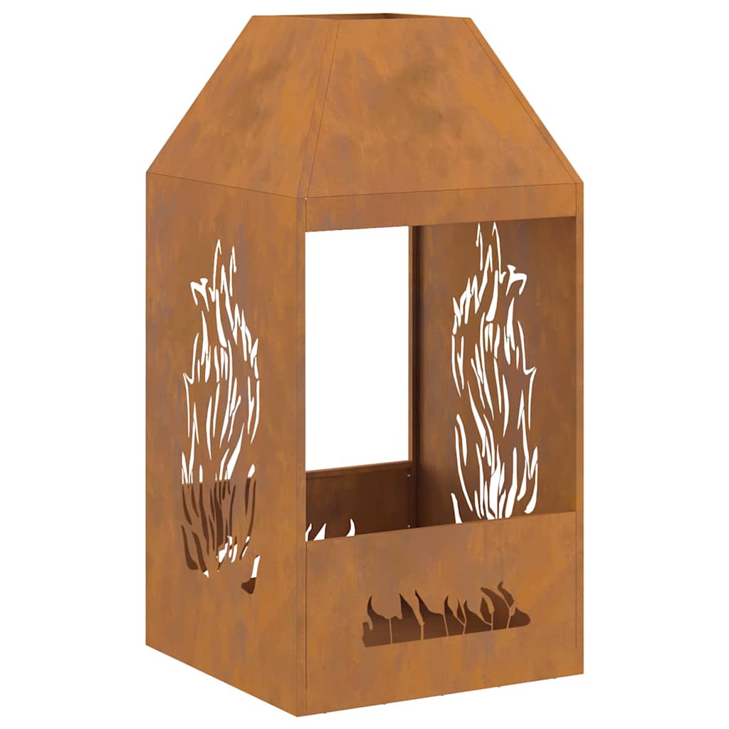 Feuerplatz Braun 50 x 50 x 100 cm Witterungsbeständiger Stahl