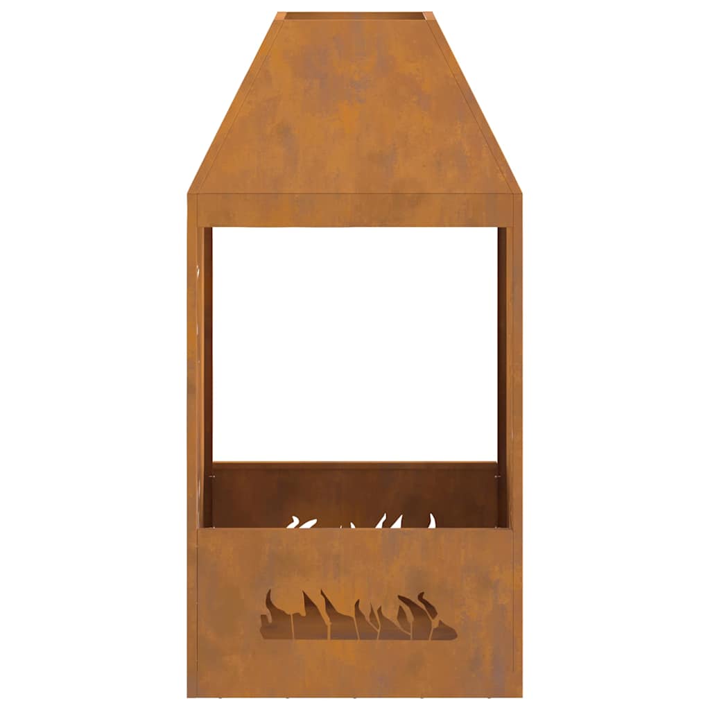 Feuerplatz Braun 50 x 50 x 100 cm Witterungsbeständiger Stahl