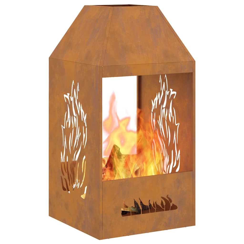 Feuerplatz Braun 50 x 50 x 100 cm Witterungsbeständiger Stahl