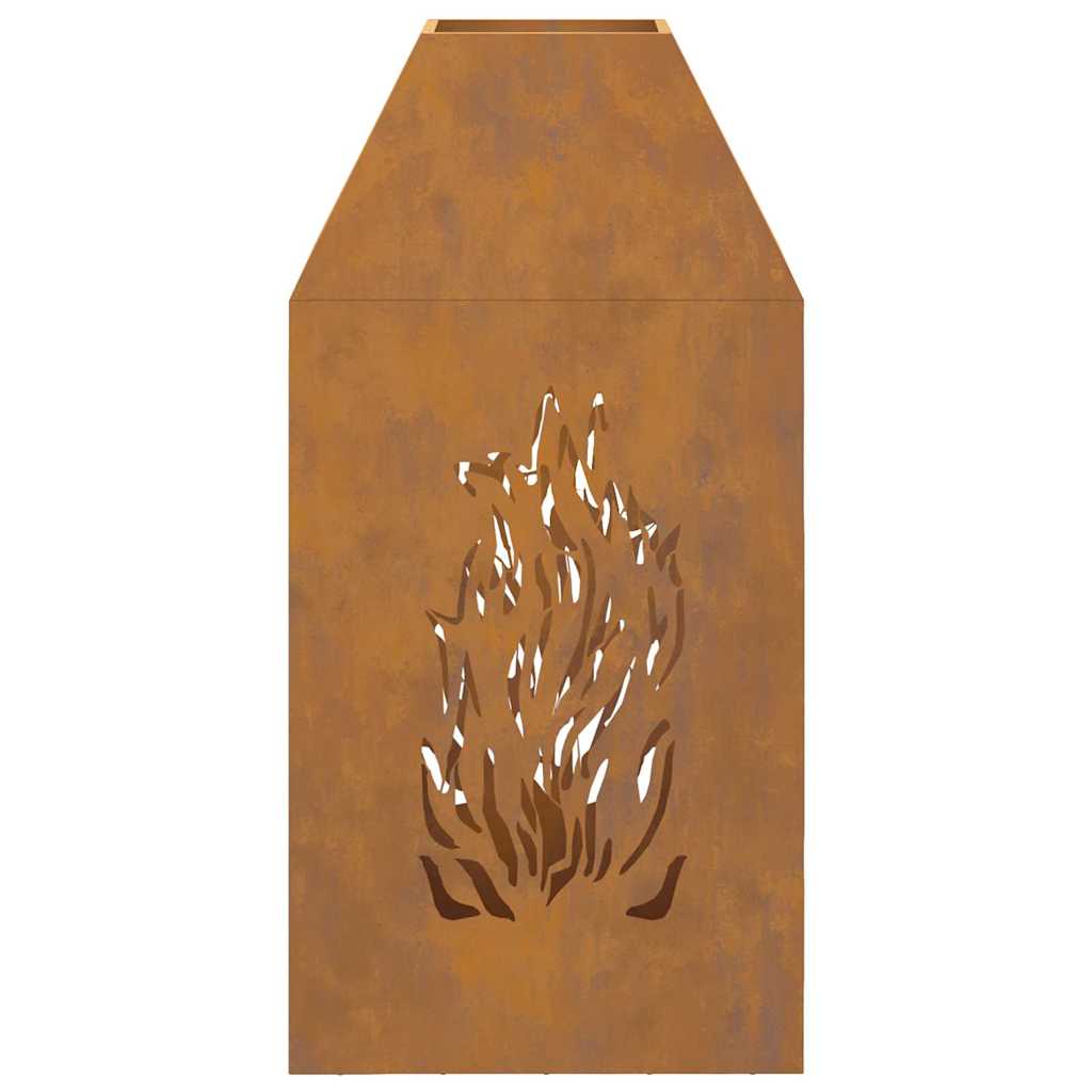 Feuerplatz Braun 50 x 50 x 100 cm Witterungsbeständiger Stahl