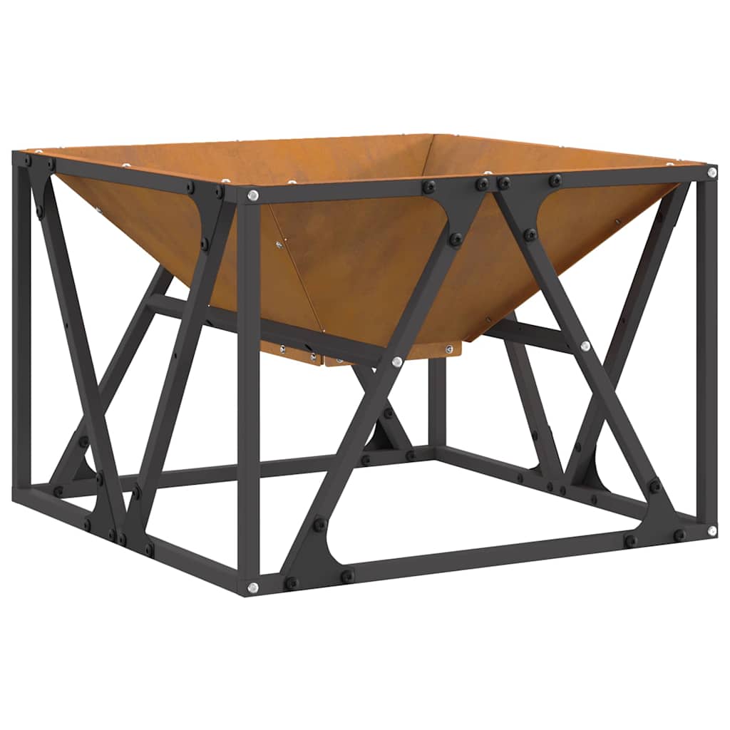 Feuerplatz Braun 50 x 50 x 35 cm Witterungsbeständiger Stahl