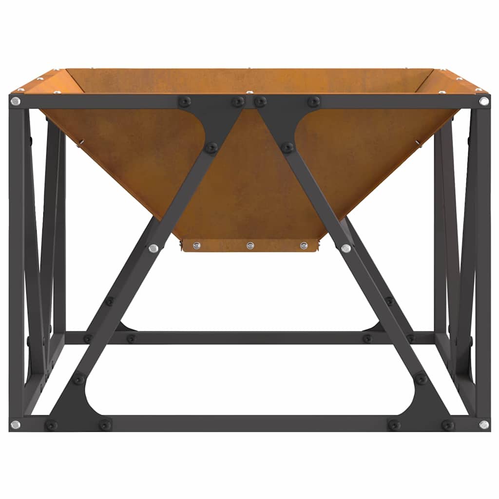 Feuerplatz Braun 50 x 50 x 35 cm Witterungsbeständiger Stahl