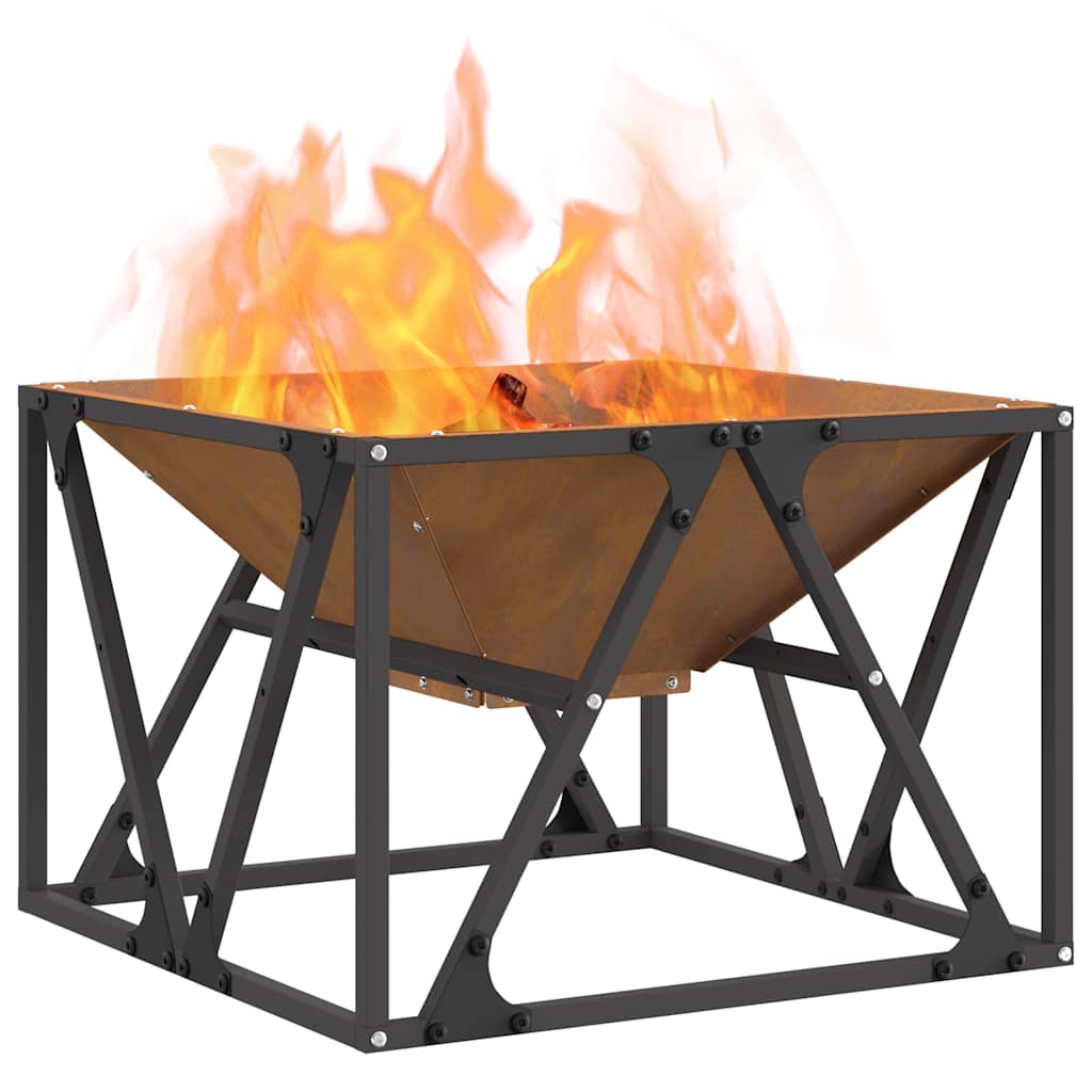 Feuerplatz Braun 50 x 50 x 35 cm Witterungsbeständiger Stahl