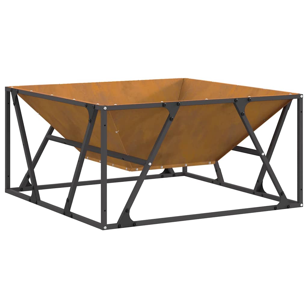 Feuerplatz Braun 80 x 80 x 40 cm Witterungsbeständiger Stahl