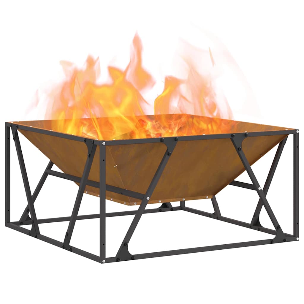 Feuerplatz Braun 80 x 80 x 40 cm Witterungsbeständiger Stahl