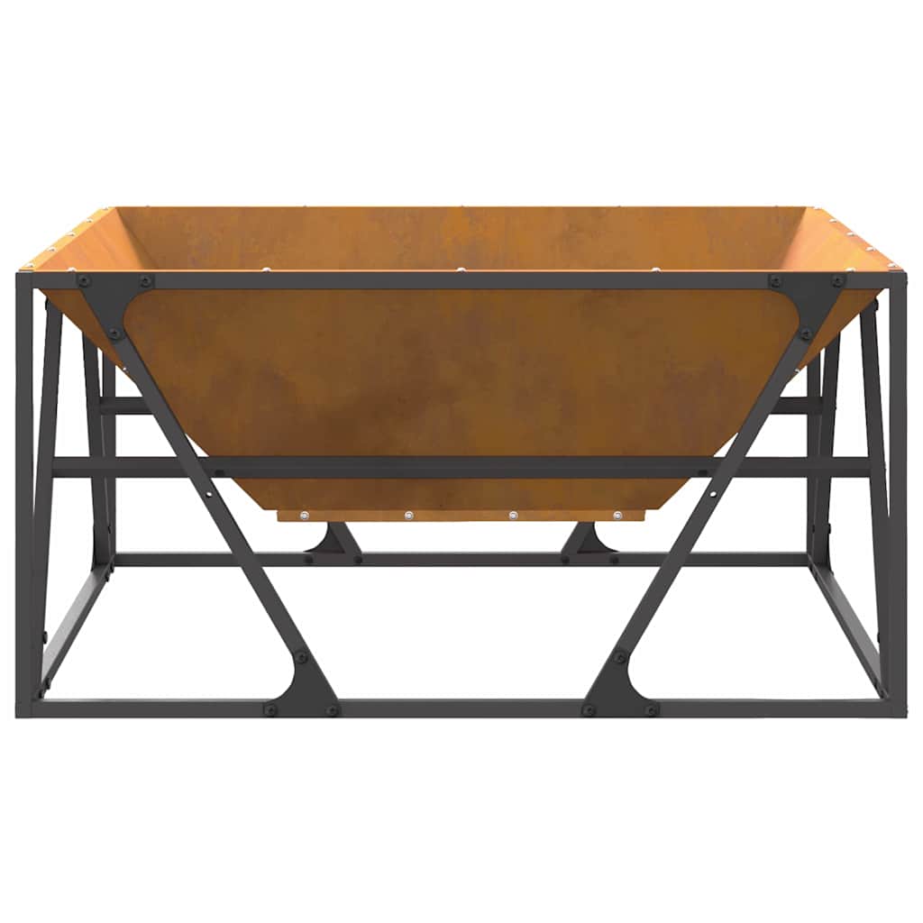 Feuerplatz Braun 80 x 80 x 40 cm Witterungsbeständiger Stahl