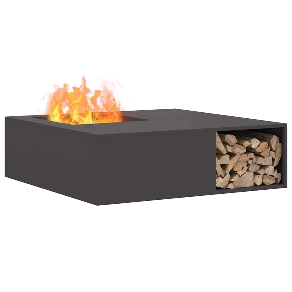 Feuerplatz Schwarz 100 x 100 x 30 cm Kaltgewalzter Stahl
