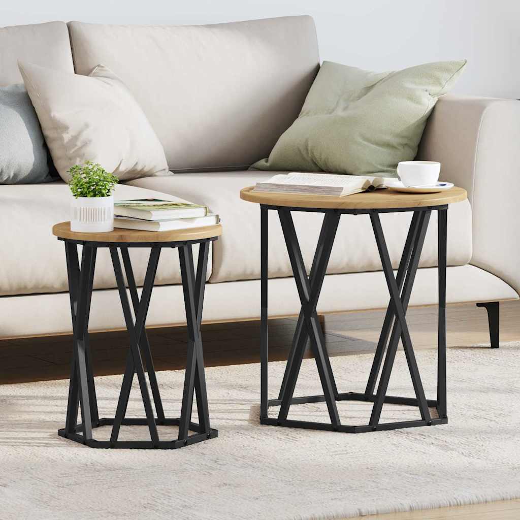 Couchtisch 2 pcs Eiche handwerklich 50 x 50 x 50 cm