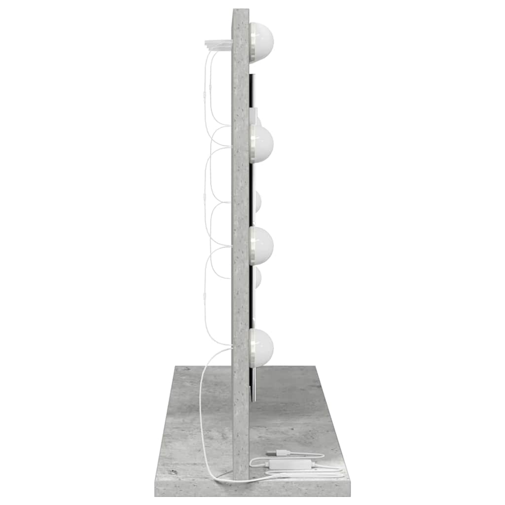 Kosmetikspiegel mit Spiegel Beton Grau 60 x 45 x 18 cm