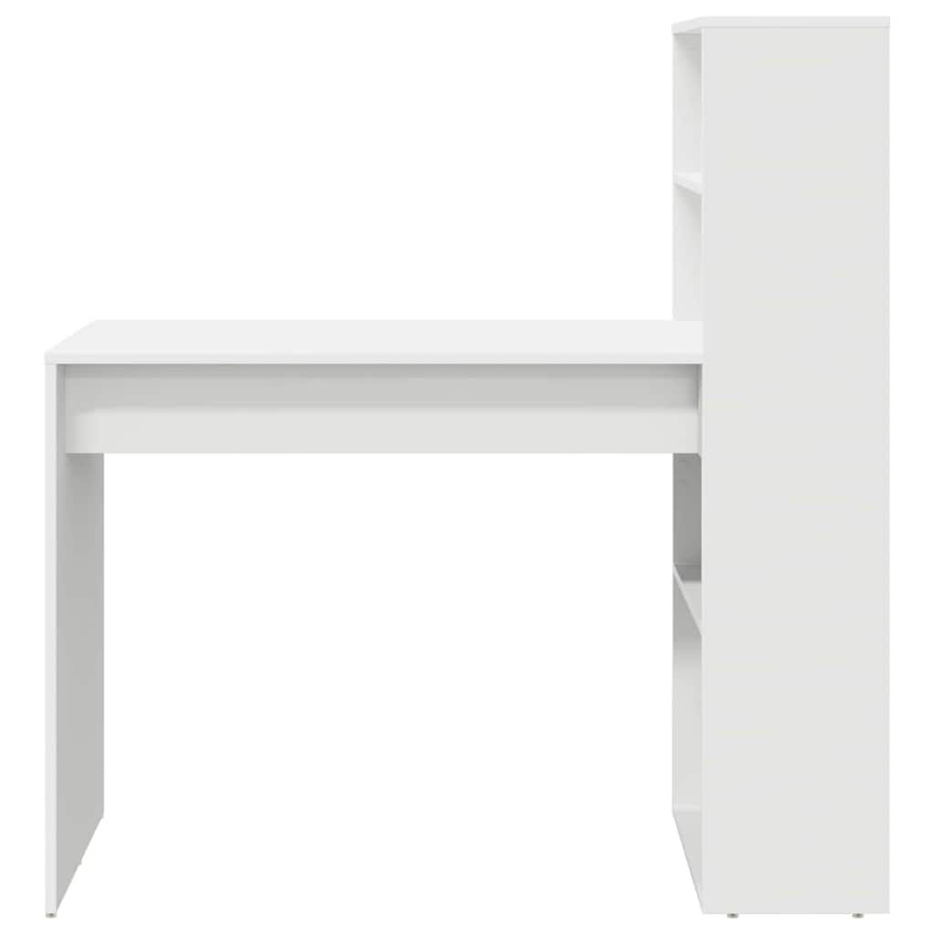 Schreibtisch mit Regal Weiß 113 x 54 x 120 cm Holzwerkstoff