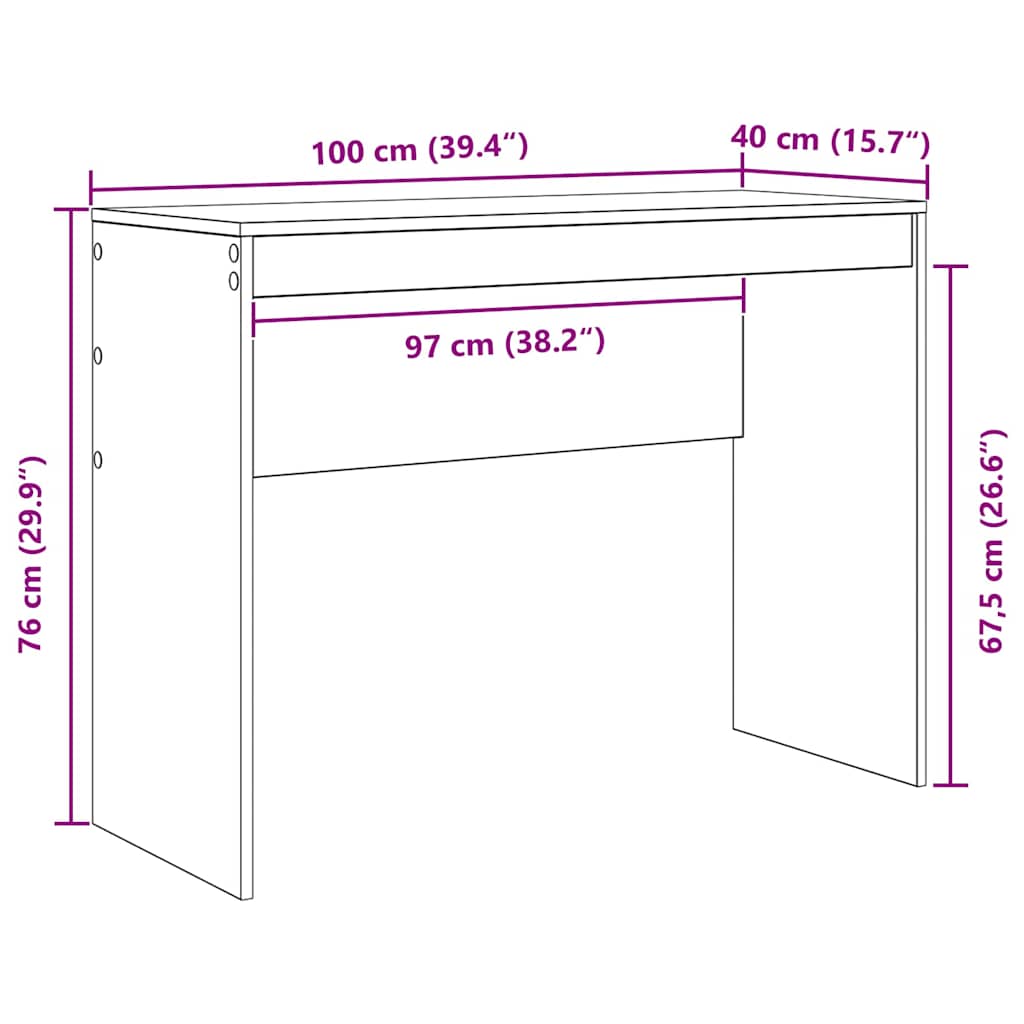 Schreibtisch Betongrau 100 x 40 x 76 cm Holzwerkstoff