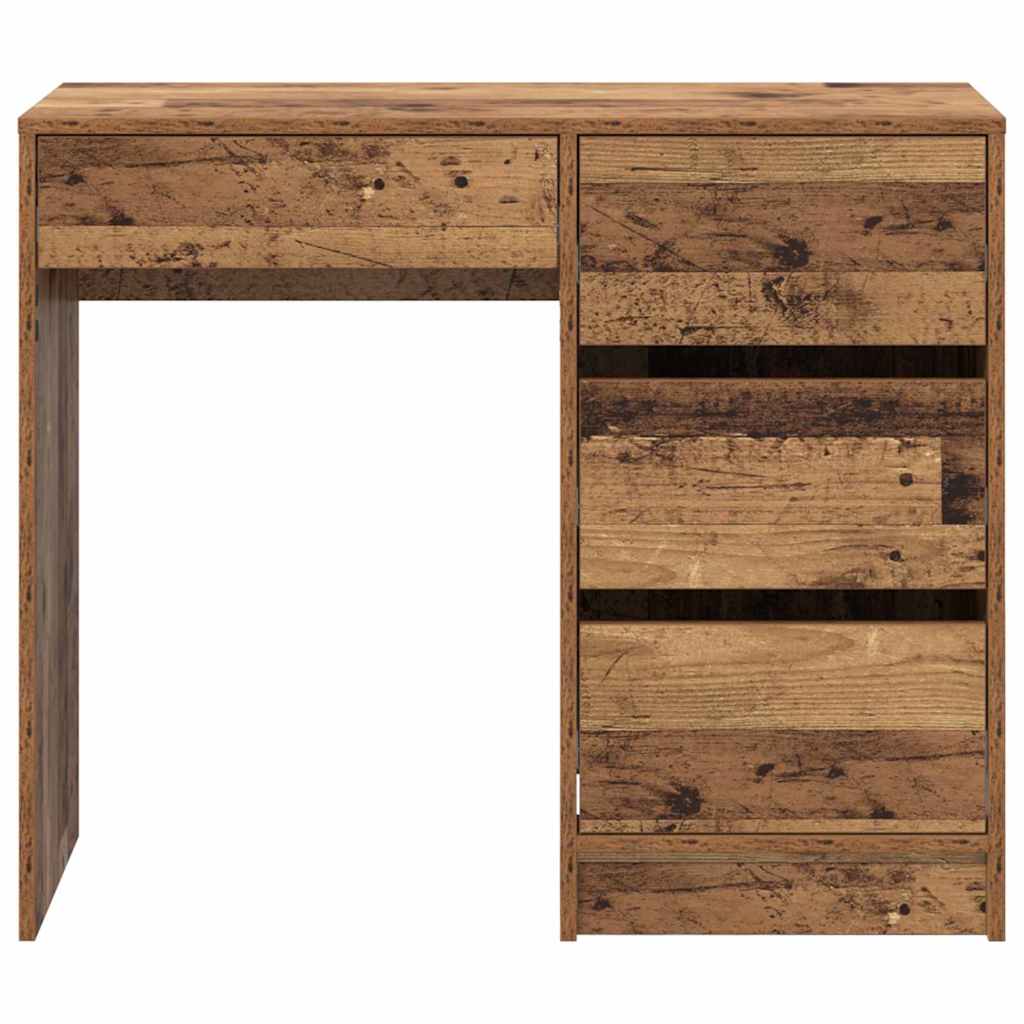 Schreibtisch mit Regal Altholz 90 x 37.5 x 75 cm Holzwerkstoff