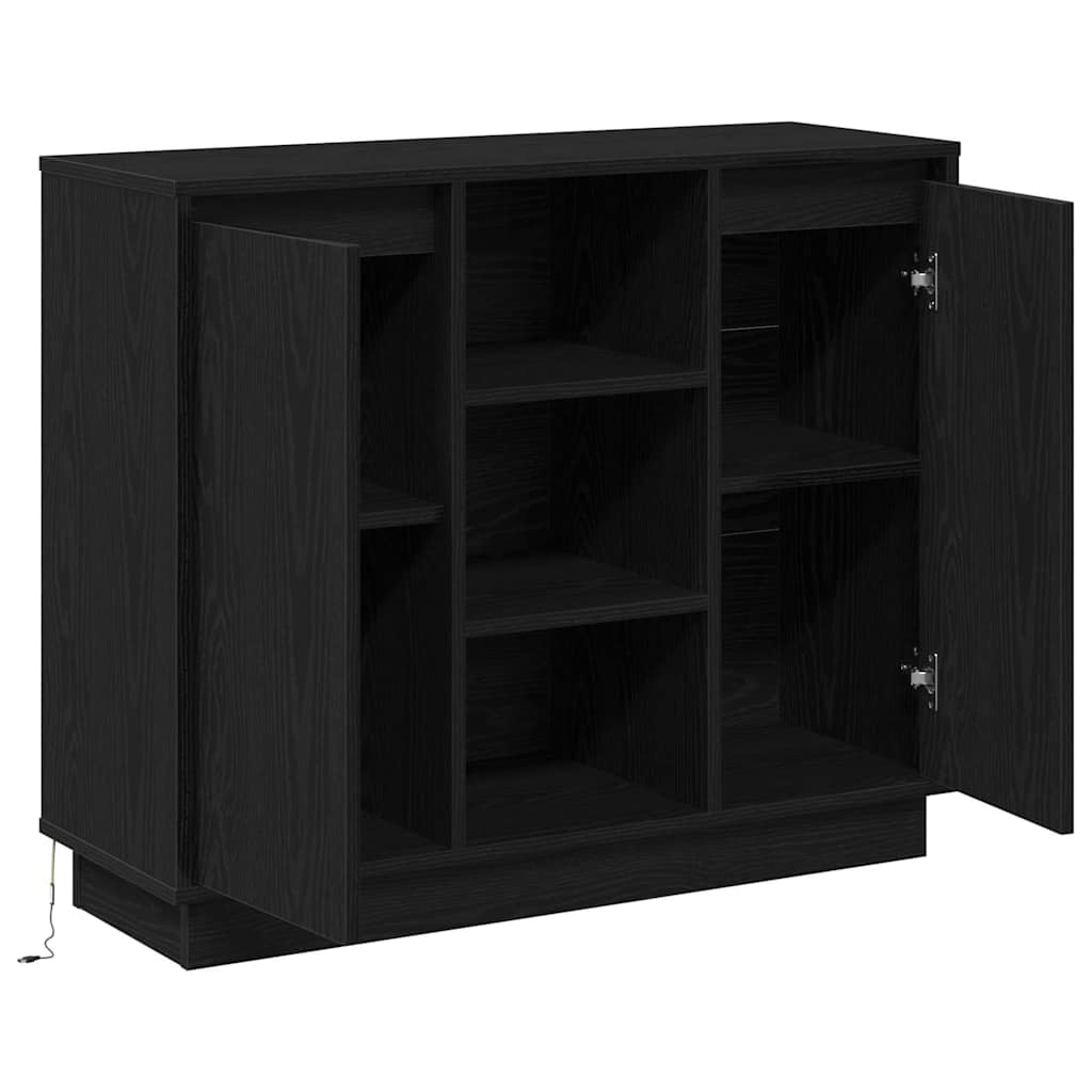 Sideboard mit Tür Schwarze Eiche 90 x 32 x 75 cm Holzwerkstoff