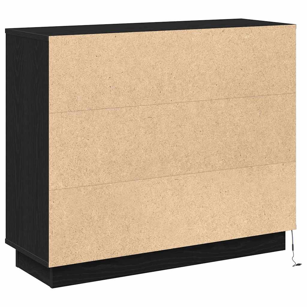 Sideboard mit Tür Schwarze Eiche 90 x 32 x 75 cm Holzwerkstoff