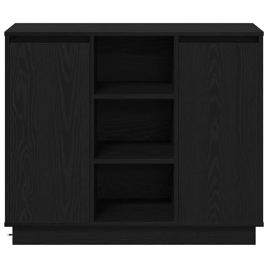 Sideboard mit Tür Schwarze Eiche 90 x 32 x 75 cm Holzwerkstoff