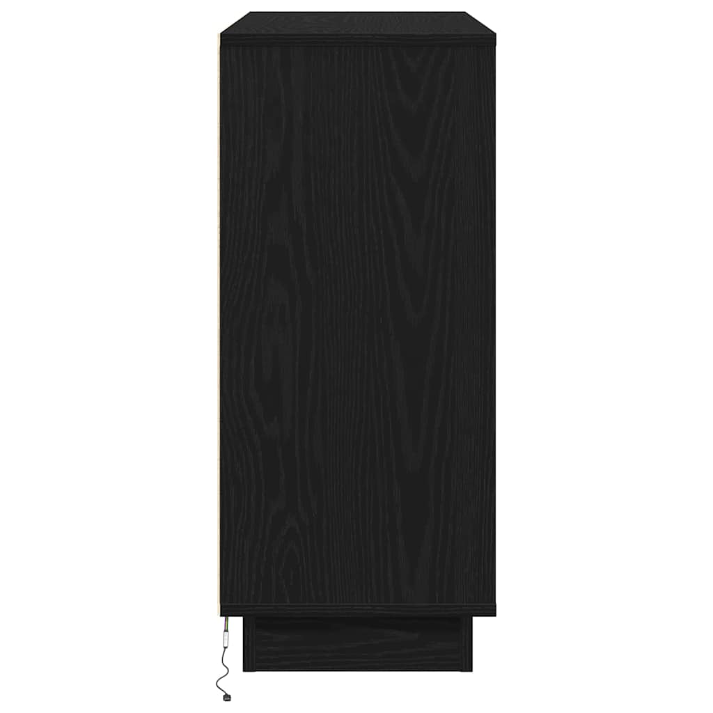 Sideboard mit Tür Schwarze Eiche 90 x 32 x 75 cm Holzwerkstoff